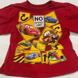 Disney Store Cars Graphic Tshirt Boys Sz 4 XS  No Speed Limit Lightning McQueen